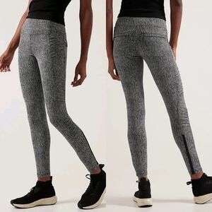 Athleta Delancey Moto High Rise Tight in Textured Black & White